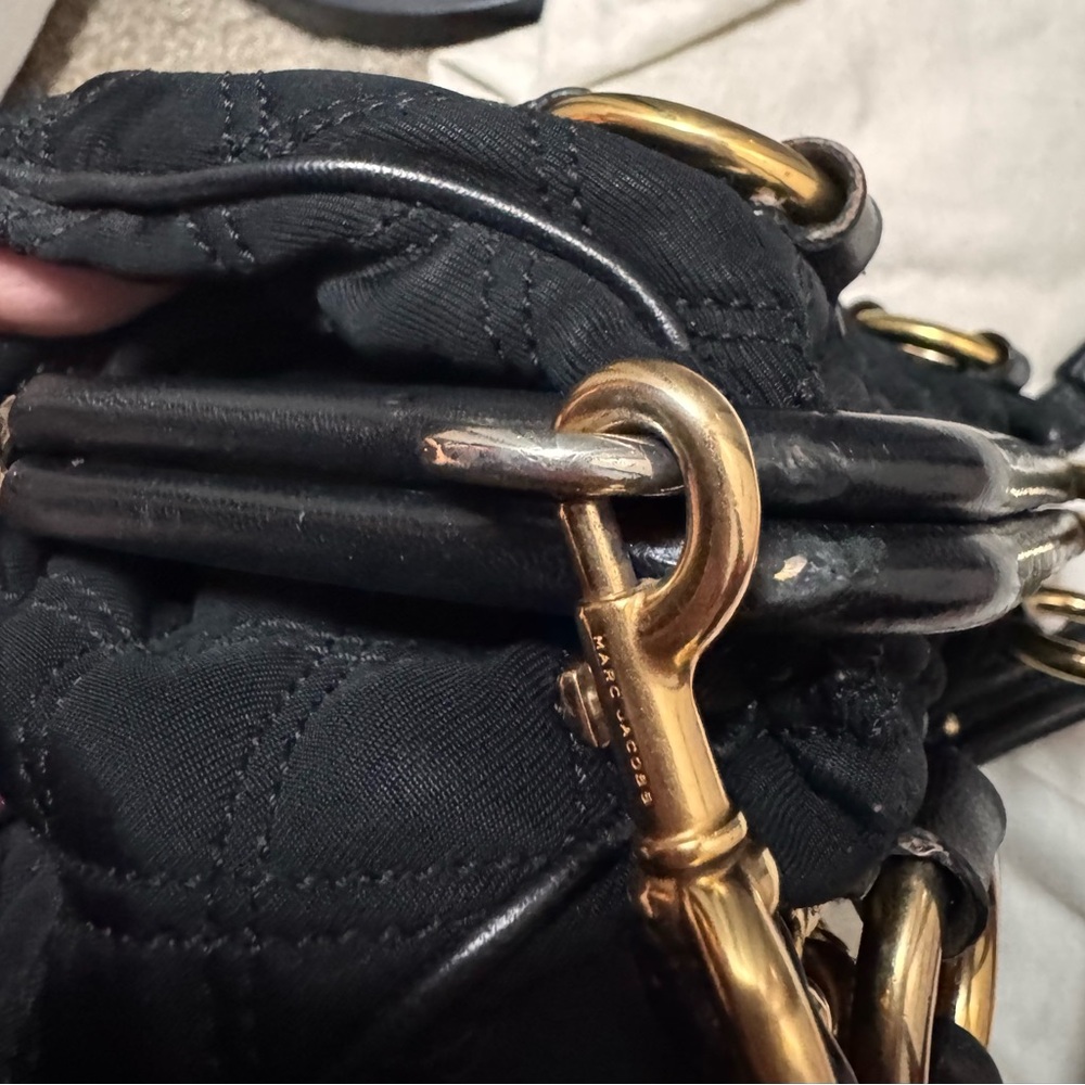 Full Set Marc Jacobs Black Quilted Jerzey Stam Kiss-Lock Chain Shoulder Bag - Picture 15 of 16